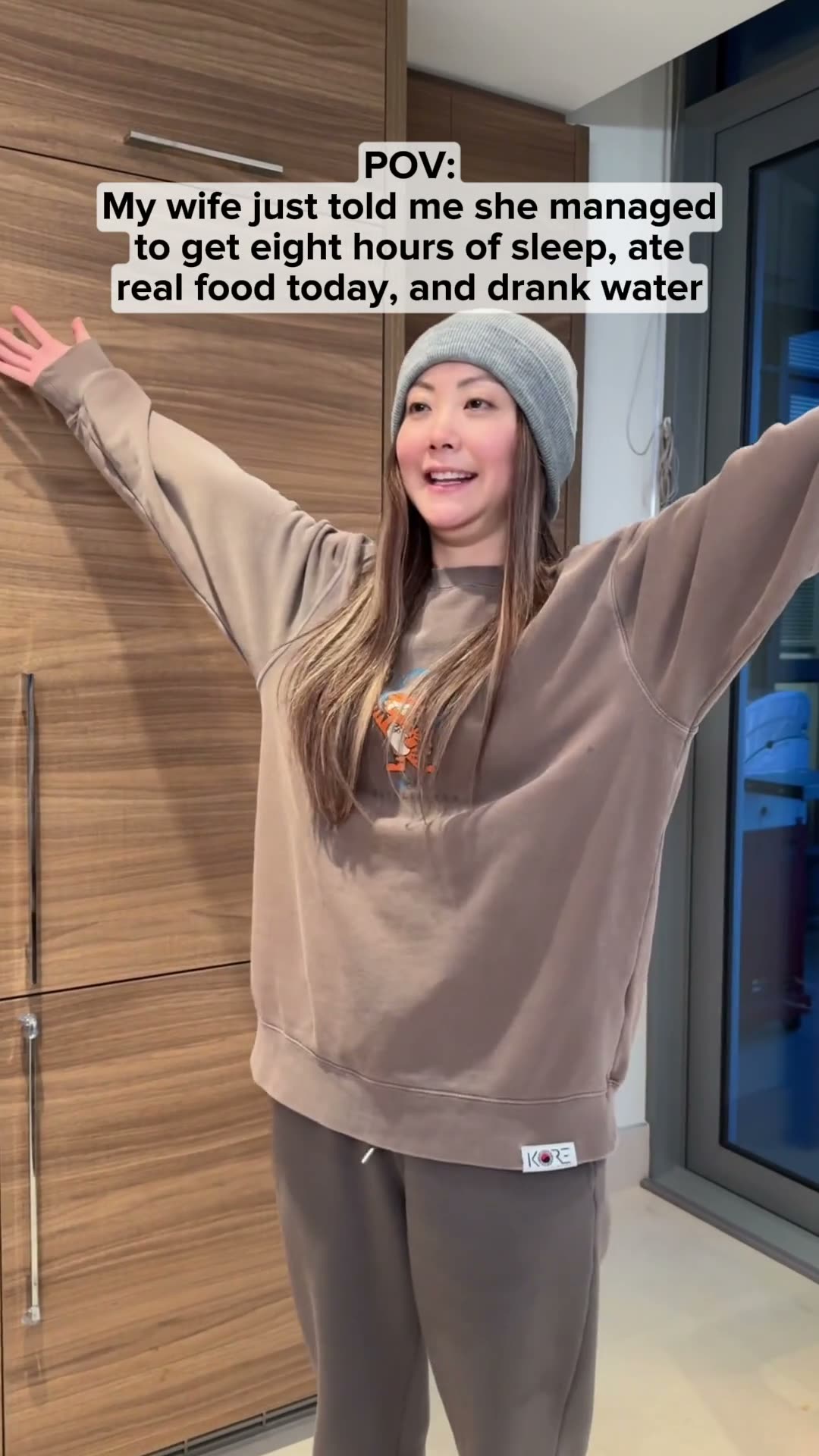 My Wife Just Told Me She Managed To Get Eight Hours Of Sleep And Ate Real Food Today And Drank Water.mp4