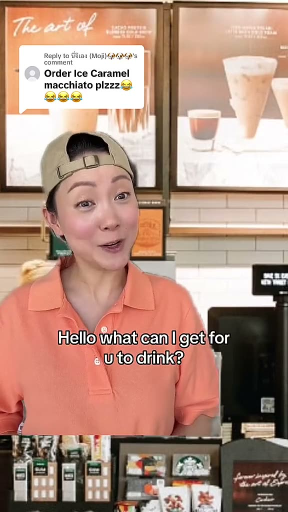 Korean mom spicy english - Starbucks iced caramel macchiato.mp4