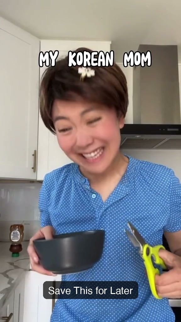 Korean Mom giving Mini Jeenie a bowl haircut — Save This for Later.jpg