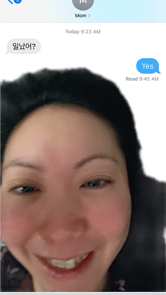 Korean mom texting picture of potatoes.mp4