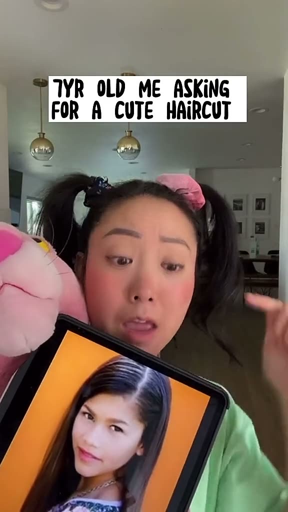 Korean Mom giving Mini Jeenie a bowl haircut.mp4